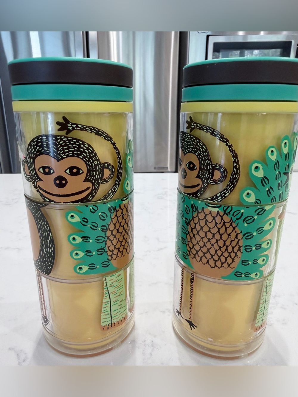Starbucks vintage Pet Water Tumbler - Green and Yellow
